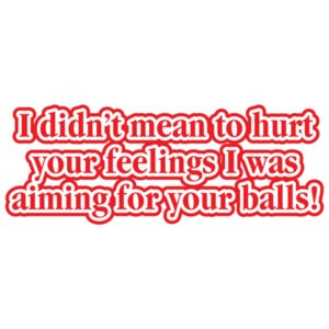 I Didn't Mean To Hurt Your Feelings, I Was Aiming For Your Balls T-shirt