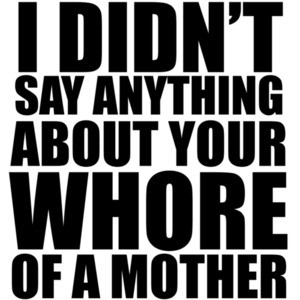 I didn't say anything about your whore of a mother - insult t-shirt