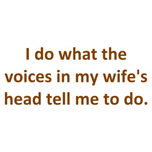 I do what the voices in my wife's head tell me to do. Shirt