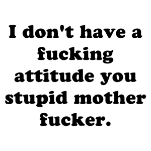 I don't have a fucking attitude you stupid mother fucker. Shirt