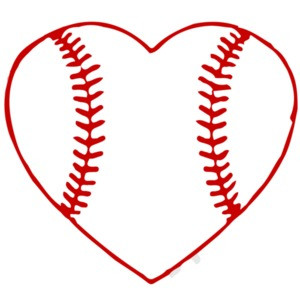 I love baseball - baseball heart t-shirt