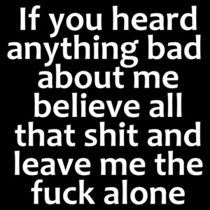 If you heard anything bad  about me believe all that shit and leave me the fuck alone. Sarcastic T-Shirt
