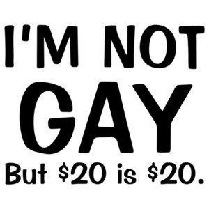 I'm Not Gay But $20 Is $20 Funny Shirt