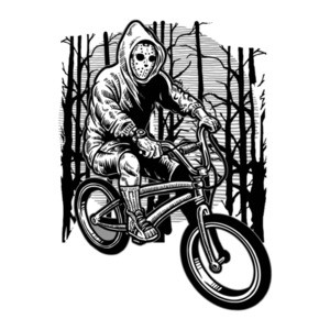 Jason Riding Bicycle Grungy T-Shirt