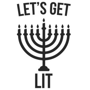 Let's Get Lit - Funny Jewish Hanukkah Menorah T-Shirt