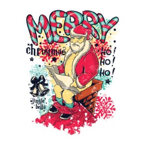 Merry Christmas Santa Poop Down Chimney T-Shirt