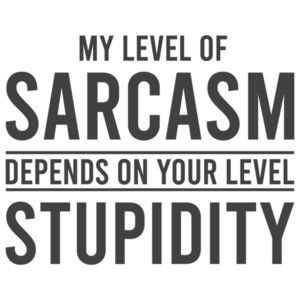 My level of sarcasm depends on your level of stupidity - sarcastic t-shirt