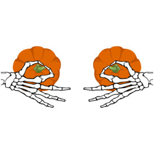 Pumpkin Nipple Skeleton - Ladies Halloween T-Shirt