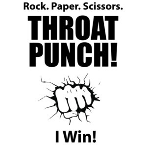 Rock Paper Scissors Throat Punch! I win! Rock paper scissors funny t-shirt