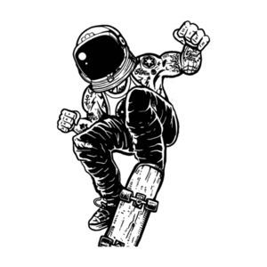Skateboarding Astronaut T-Shirt