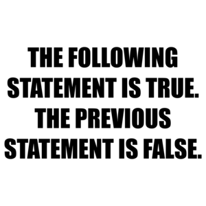 THE FOLLOWING STATEMENT IS TRUE. THE PREVIOUS STATEMENT IS FALSE. Shirt