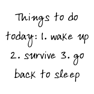 Things to do today: 1. wake up 2. survive 3. go back to sleep Shirt