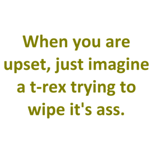 When you are upset, just imagine a t-rex trying to wipe it's ass. Shirt