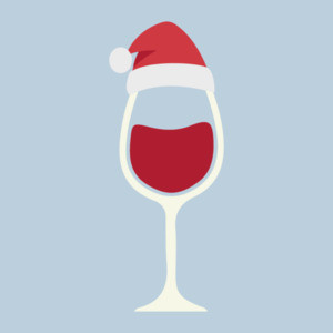 Wine glass santa hat - christmas t-shirt