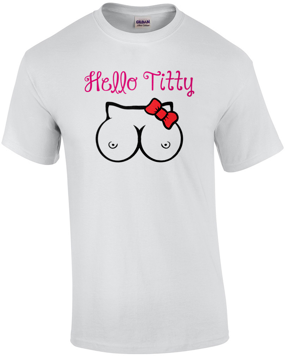 Hello Titty - Hello Kitty Parody - Funny T-Shirt