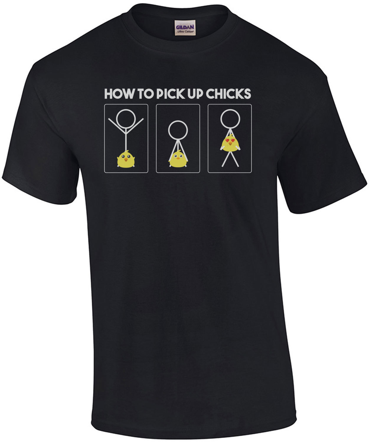Funny “How To Pick Up Chicks” T-Shirt For Men – Novelty Saying Shirt, 100% Cotton, Casual Humor Gift - View #5