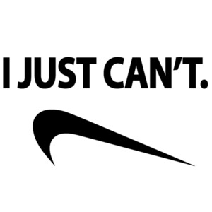 I Just Can't. Nike Parody T-Shirt