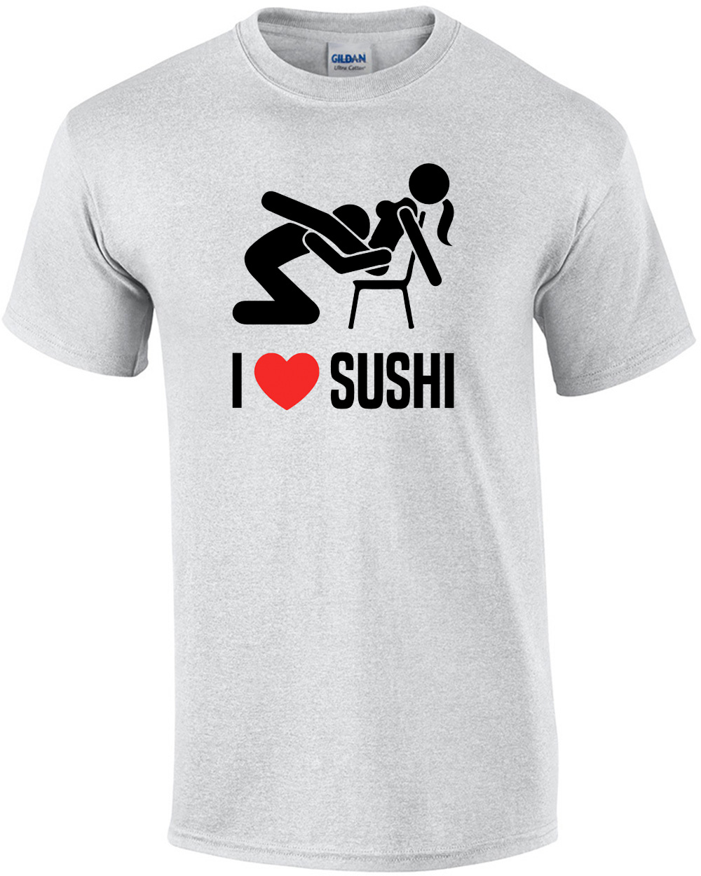 silhuet Meningsløs skridtlængde I love (heart) sushi - offensive sexual t-shirt | eBay