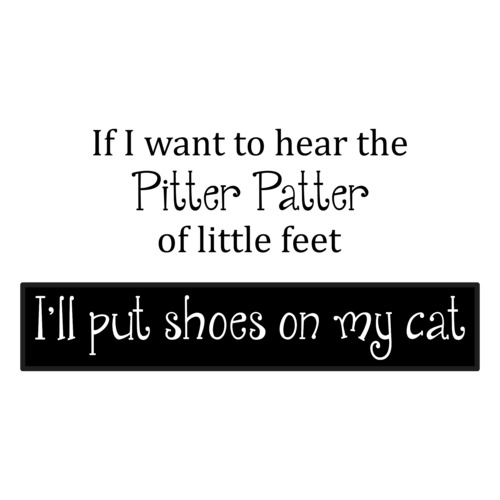 IF I WANT TO HEAR PITTER PATTER OF LITTLE FEET, I'LL PUT SHOES ON MY