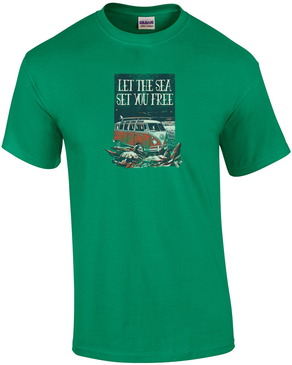 Let The Sea Set You Free Retro Hippy T-Shirt